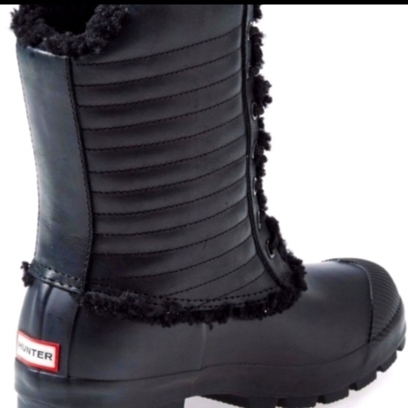 Hunter Original PAC Women’s Black Shearling Lined Waterproof Lace… - Picture 1 of 13